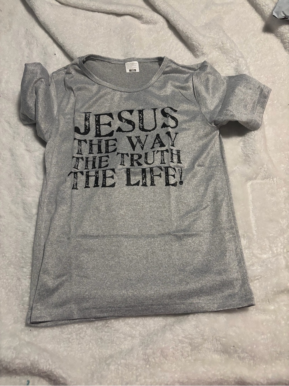 Silver Graphic Tee - JESUS The Way The Truth The Life